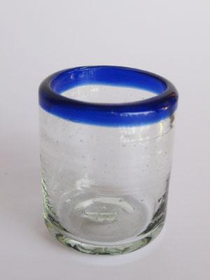 Cobalt Blue Rim Glassware / Cobalt Blue Rim 2 oz Small Sipping Glasses (set of 6) / This useful set of small sipping glasses is ideal to follow your tequila with sangrita or lemon juice.